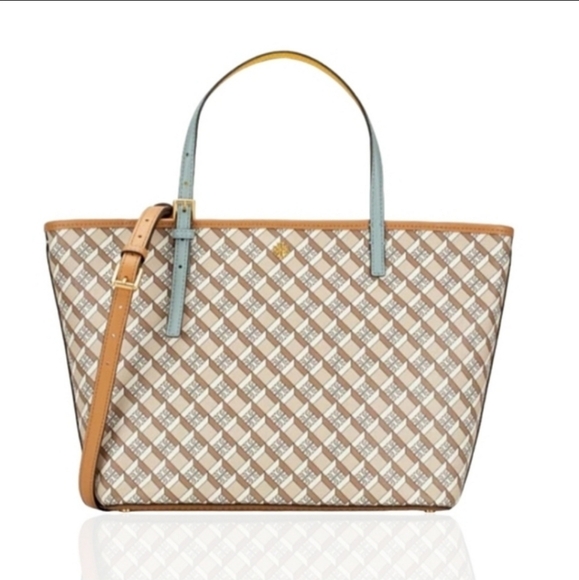 Tory Burch Handbags - ✨️🤎 TORY BURCH geo link small zip-top tote bank ✨️🤎